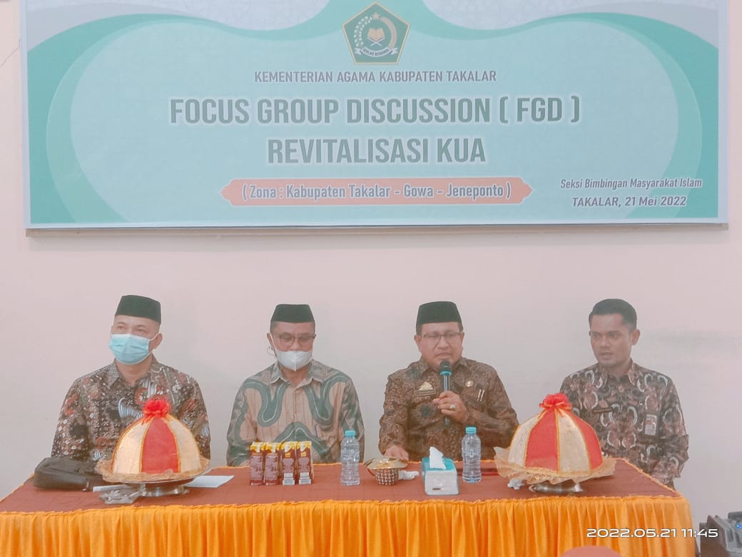 Dr. H. Muhammad Buka Focus Group Discussion ( FGD ) Revitalisasi KUA Zona Takalar, Gowa dan Jeneponto